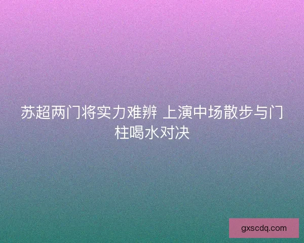 苏超两门将实力难辨 上演中场散步与门柱喝水对决